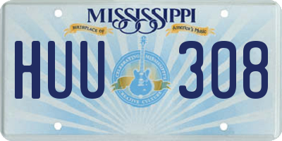 MS license plate HUU308
