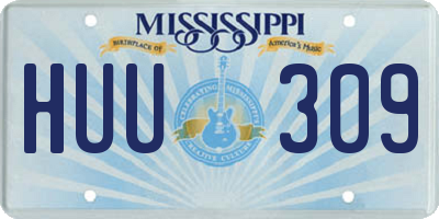 MS license plate HUU309