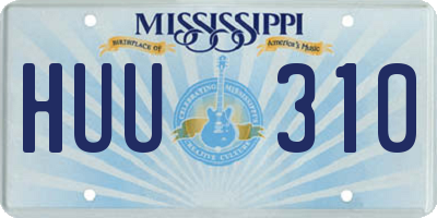 MS license plate HUU310