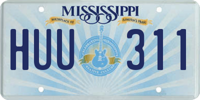 MS license plate HUU311