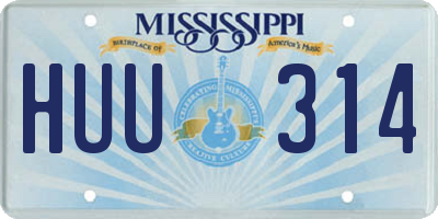 MS license plate HUU314