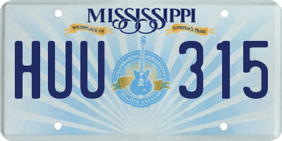 MS license plate HUU315