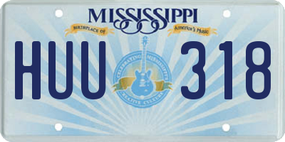 MS license plate HUU318