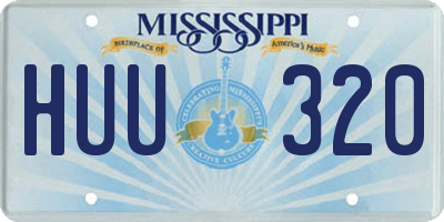 MS license plate HUU320