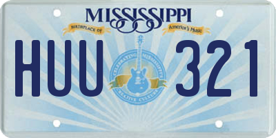 MS license plate HUU321