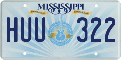 MS license plate HUU322
