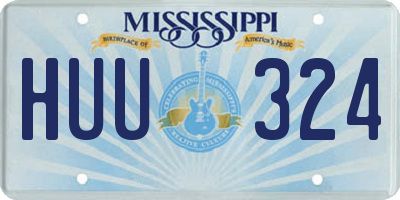 MS license plate HUU324