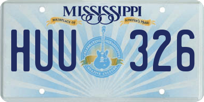 MS license plate HUU326