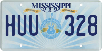 MS license plate HUU328