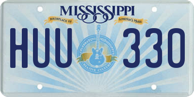 MS license plate HUU330