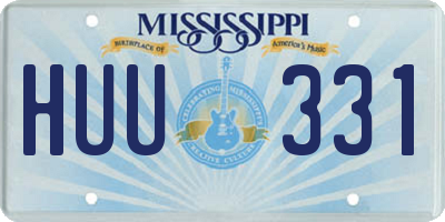 MS license plate HUU331