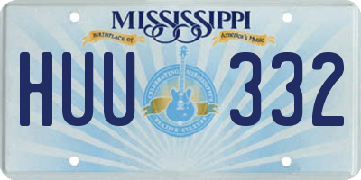 MS license plate HUU332