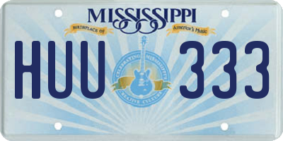 MS license plate HUU333