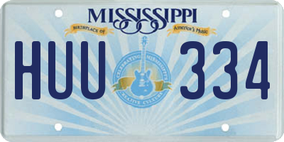 MS license plate HUU334