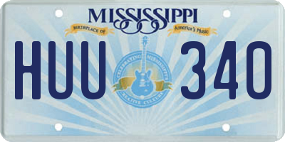 MS license plate HUU340