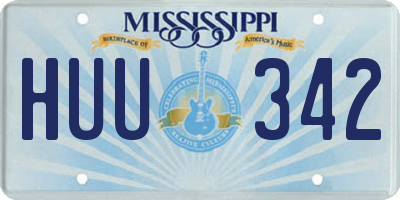 MS license plate HUU342
