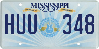 MS license plate HUU348