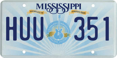 MS license plate HUU351