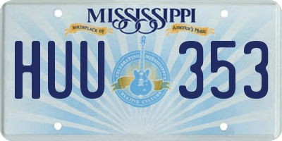 MS license plate HUU353