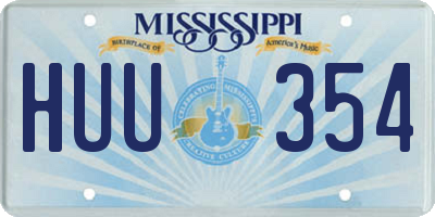 MS license plate HUU354