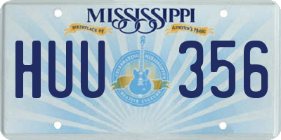 MS license plate HUU356