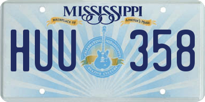MS license plate HUU358