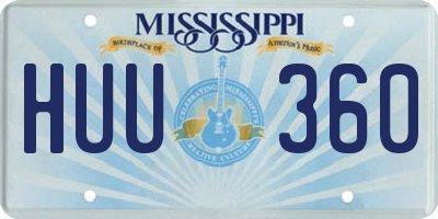 MS license plate HUU360