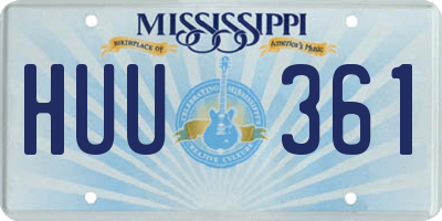 MS license plate HUU361