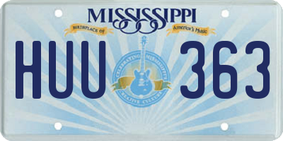 MS license plate HUU363