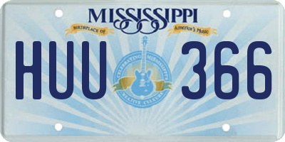 MS license plate HUU366