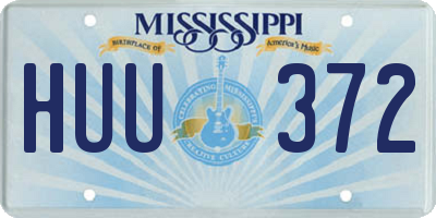 MS license plate HUU372