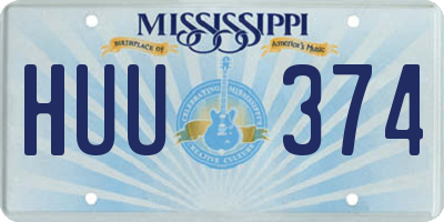 MS license plate HUU374