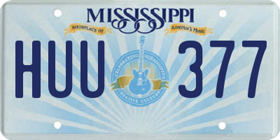 MS license plate HUU377