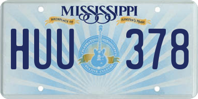MS license plate HUU378