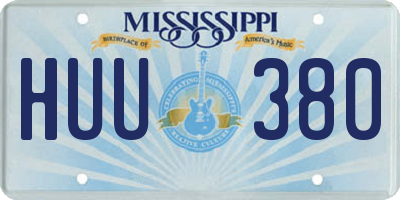 MS license plate HUU380