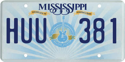 MS license plate HUU381