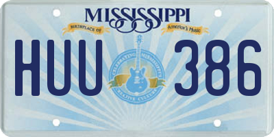 MS license plate HUU386