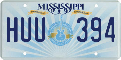 MS license plate HUU394