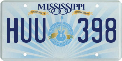 MS license plate HUU398