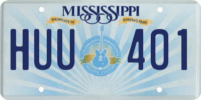 MS license plate HUU401