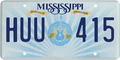 MS license plate HUU415