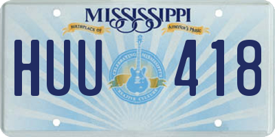 MS license plate HUU418