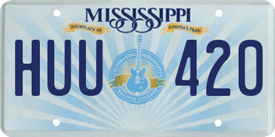 MS license plate HUU420