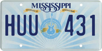 MS license plate HUU431
