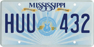 MS license plate HUU432