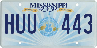 MS license plate HUU443