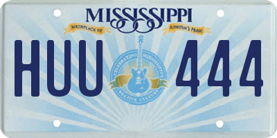 MS license plate HUU444