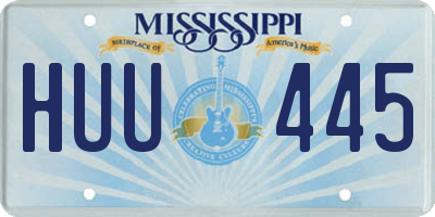 MS license plate HUU445