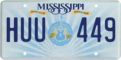 MS license plate HUU449