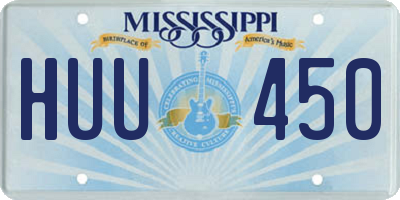 MS license plate HUU450
